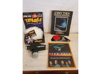 Vintage Star Trek Lot - 1991 New With Tags 25th Anniversary Tribble, Phaser, Reflector, Book & More