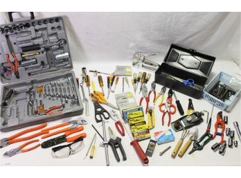 Hardware Lot Full Of Pliers, Sockets, Wrenches, Electrical Items, Wood Planers