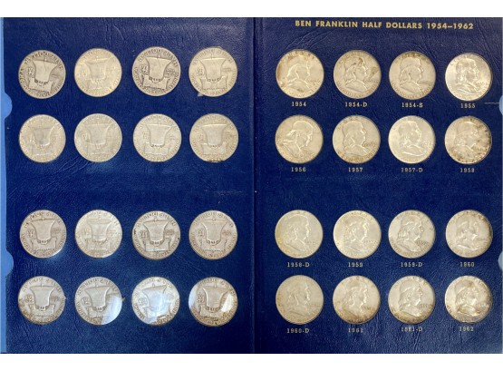 Collection Of 35 Franklin Half Dollars