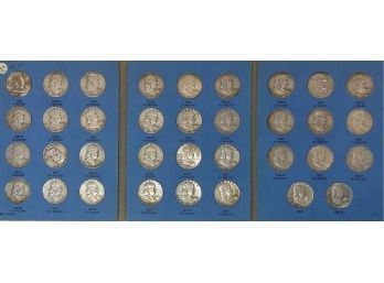 Collection Of 35 Franklin Half Dollars