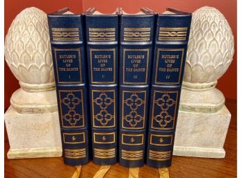 Beautiful Easton Press Leather Bound 'Butlers Lives Of The Saints' Volumes I-IV