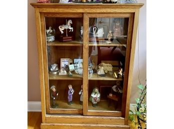 Oak And Glass Door Display Cabinet