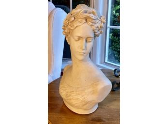 Stunning Plaster Bust Of A Beautiful Woman