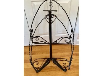 Wrought Iron Multi Level Five Bay Plant Stand