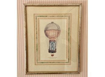 Etching Of Antique Hot Air Balloon