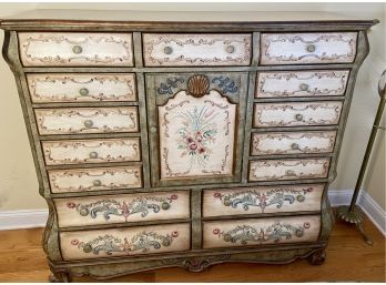 Beautiful Hand Painted Fifteen Drawer Chest Of Drawers