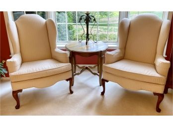 Pair Of Ethan Allen Wing Chairs