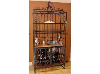 Wrought Iron Wine Storage/Service Rack