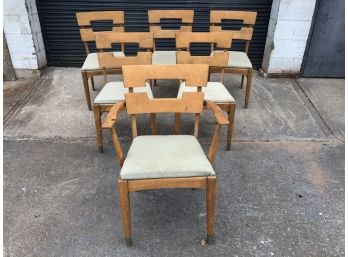 Set Of 6 Mid Century Heywood Wakefield Style Dining Chairs