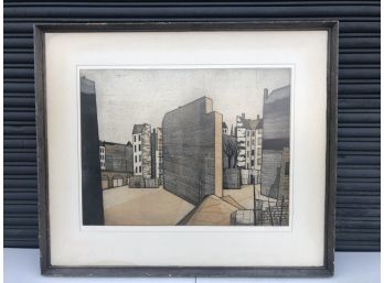 Mid Century Hand Signed Rudolph Kugler Etching And Aquatint Titled 'Berlin'