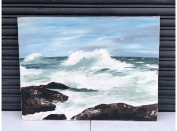 Original Oil On Canvas Seascape By New England Artist Tot Burke
