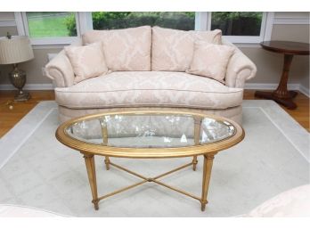 Hickory Chair Bristol Oval Coffee Table With Clear Glass Top