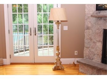 Gold And Silver Tone Floor Lamp