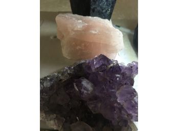 3pc , 1LB .4oz,   Amethyst , Rose Quartz, Tourmaline