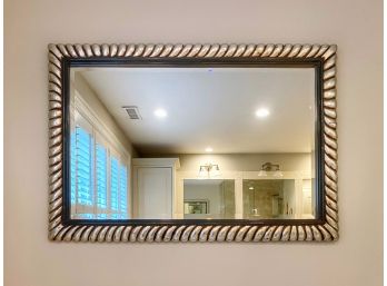 Silver Metallic Rope Design Beveled Wall Mirror