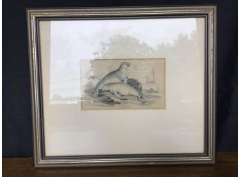 Antique Framed Print Of The Common Seal , 1833, 13.5 X 11.5