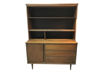 MCM Walnut Hutch/ Bookcase, Bassett Furniture ( Glass Doors Optional)