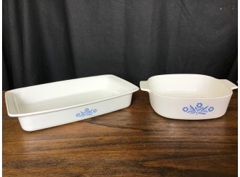 Corning Ware Cornflower Casserole Dishes, Set Of 2