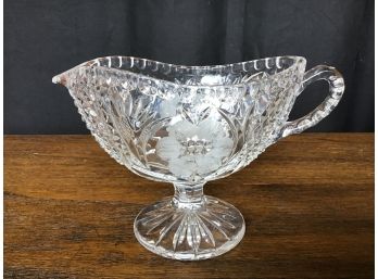 Vintage Lead Cut Crystal Gravy Boat