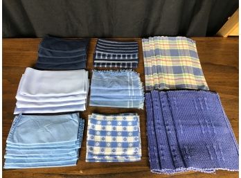 Lot Of Blue Cloth Napkins And Placemats