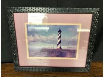 Signed Photo Of Lighthouse, Ray I Doan, 15.5 X 12.5