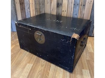 Black Chinese Shipping Box With Brass Hardware