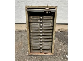 Vintage Acme Visible Records Index Card File Locking Safe