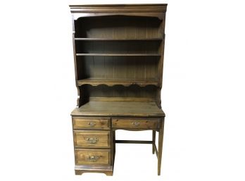 Vintage Wooden Desk And Bookshelf