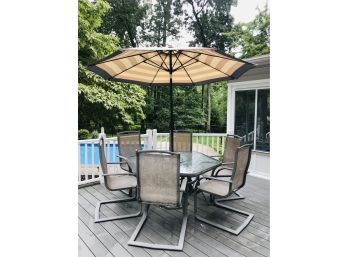 9 Piece Patio Set With Lazy Susan