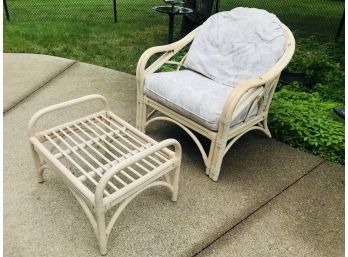 BENCHCRAFT Resin  Bamboo Style Chair And Ottoman