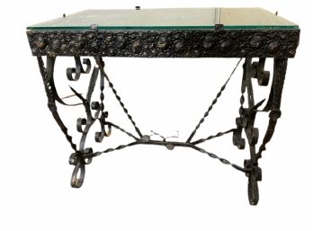 Metal And Glass Top Table