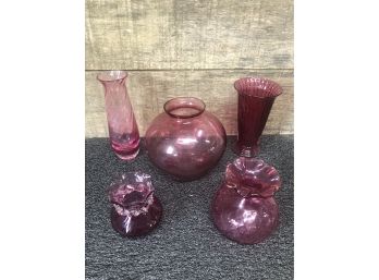 Beautiful Lot Of Cranberry Glass ??Pilgrim??