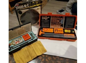 2 Cased Gun Cleaning KITS* -a Kleen Bore &a Hoppe's 20 Shooting Target Sheets