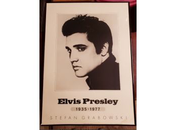 Large Framed Elvis Presley Photo Poster By Stefan Grabowski. Printed In England