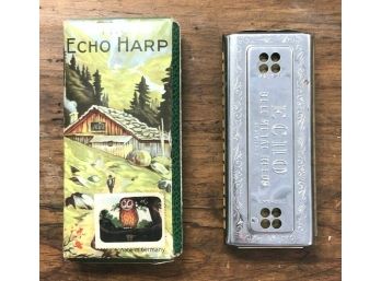 Vintage M Hohner Harmonica The Echo Harp: Double Sided Original Case. German Made