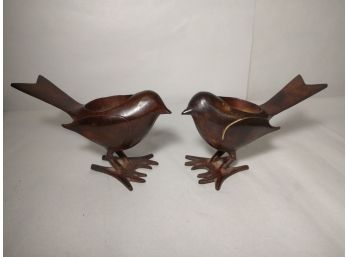 Metal Songbird Candlestick Holder Pair