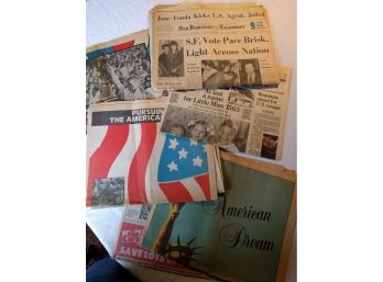 Collection Of 20th Century Newspapers From Various Publications- Jane Fonda 1970, The American Dream 1985