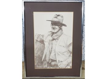 Picture Print Of John Wayne In A Chrome Frame - The Famous 'DUKE'