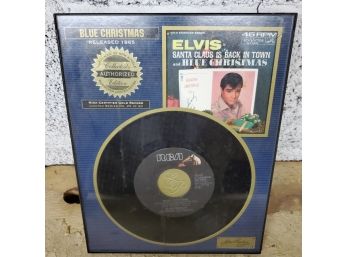 Framed Elvis Presley ' Blue Christmas' RIAA Certified Gold Record 1965. 45 Rpm Record Limited Edition 25/90