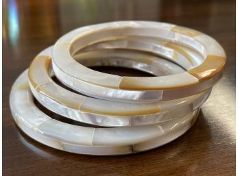 Three Mother Of Pearl Bracelet Bangles