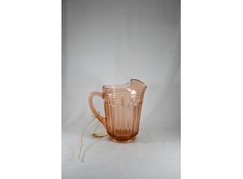 Vintage Pink Glass Pitcher