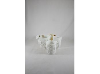 Westmoreland Milk Glass Creamer, Sugar Bowl, Gravy Boat