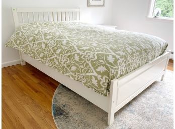 White Laminate Full Size Platform Bed Frame