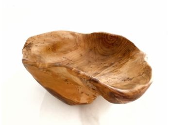 Freeform Carved Wooden Bowl