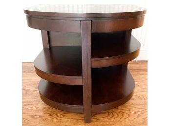 Half Round Tiered Shelf Side Table