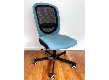 Dusty Blue Adjustable Rolling Office Chair With Mesh Back Rest