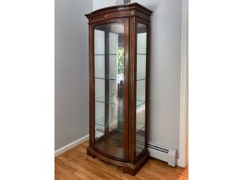 Jasper Lighted Glass Shelf Display Cabinet With Fluted Trim