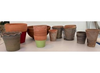 Assorted Small Clay Planter Pots