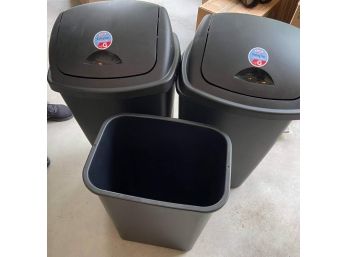 (3) 13 Gallon Garbage Cans