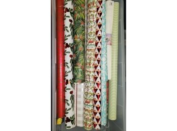 Assorted Rolls Of Christmas Wrapping Paper